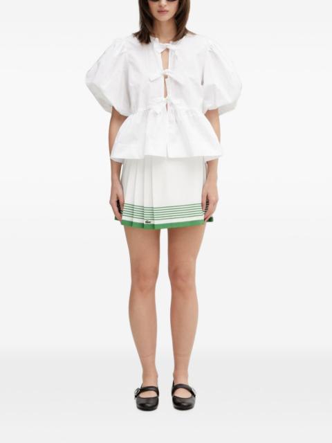 LACOSTE pleated striped-detail mini skirt