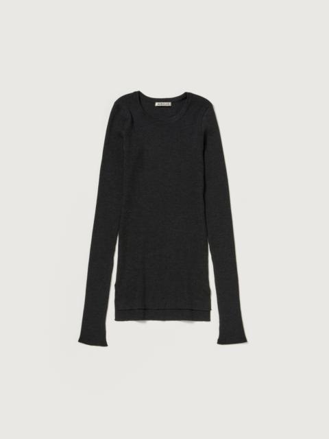 AURALEE SUPER FINE WOOL HIGH GAUGE RIB KNIT P/O
