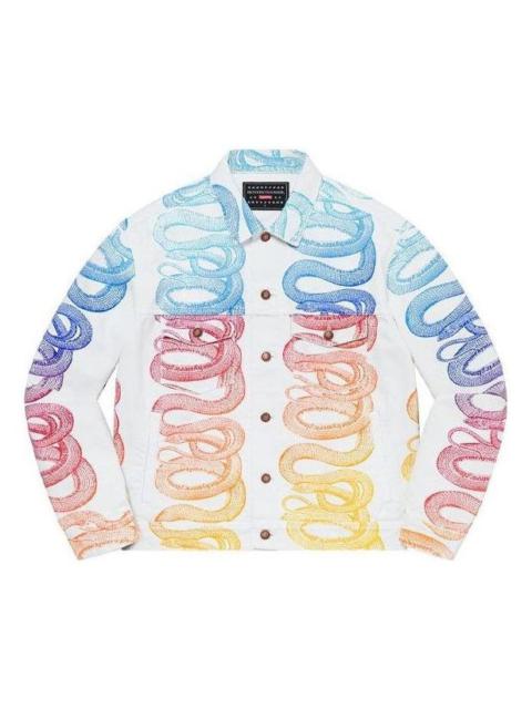 Supreme x HYSTERIC GLAMOUR Snake Denim Trucker Jacket 'White Blue Pink Yellow' SUP-SS21-534