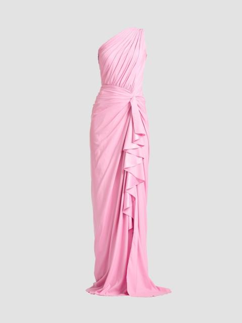 TADASHI SHOJI Women's Ruffled Jersey One-Shoulder Gown - Candy Pink