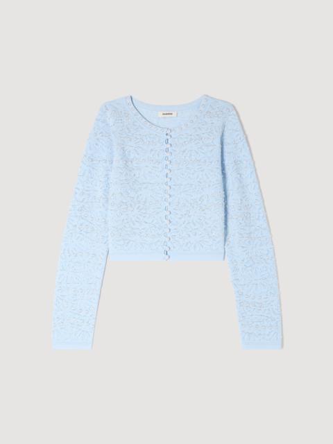 Sandro CROPPED PEARLED CARDIGAN