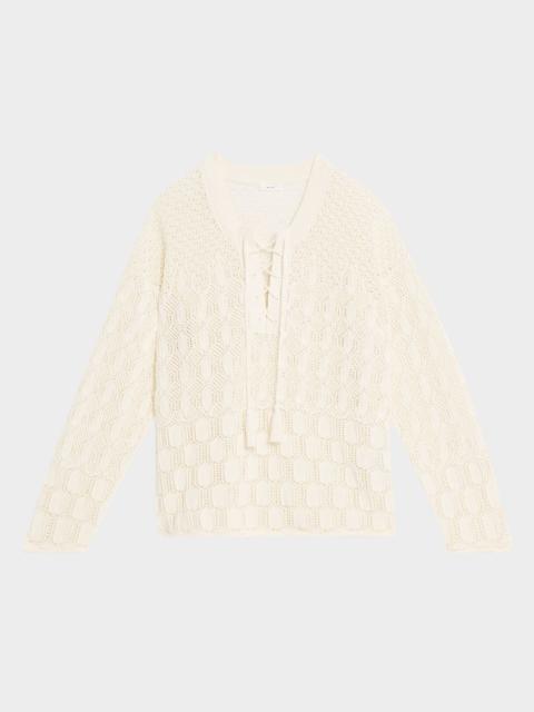 A.L.C. Keri Crochet Lace-Up Sweater