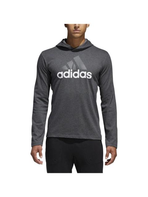 adidas Badge of Sport Long Sleeve Hoodie "Dark Grey Heather" BR1455