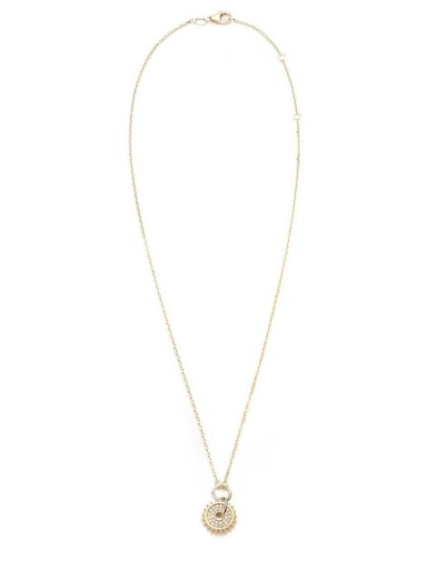 FOUNDRAE Pave Disk Drop Necklace