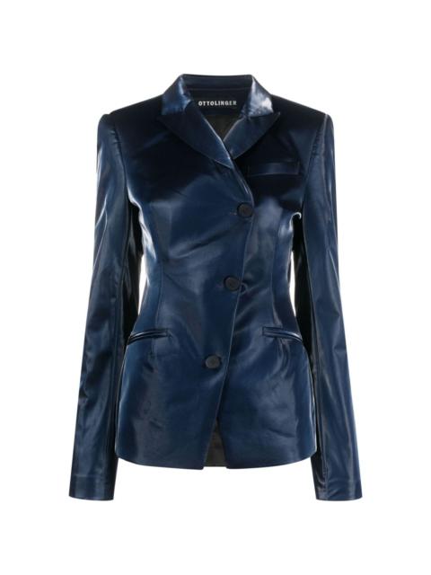 lacquer-coated harness blazer