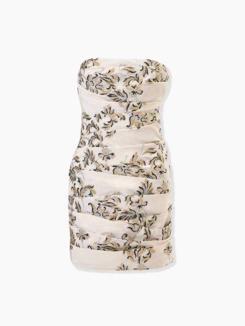 CAROLINA HERRERA Lurex Trellis Jacquard Ruched Mini Dress