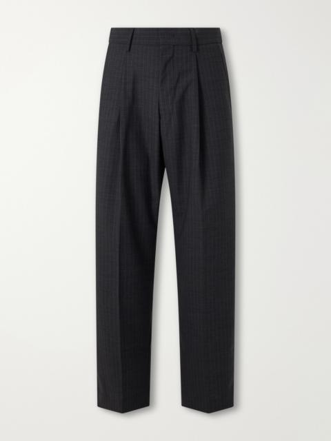 NN07 Kay 10037 Straight-Leg Pleated Pinstriped Woven Trousers