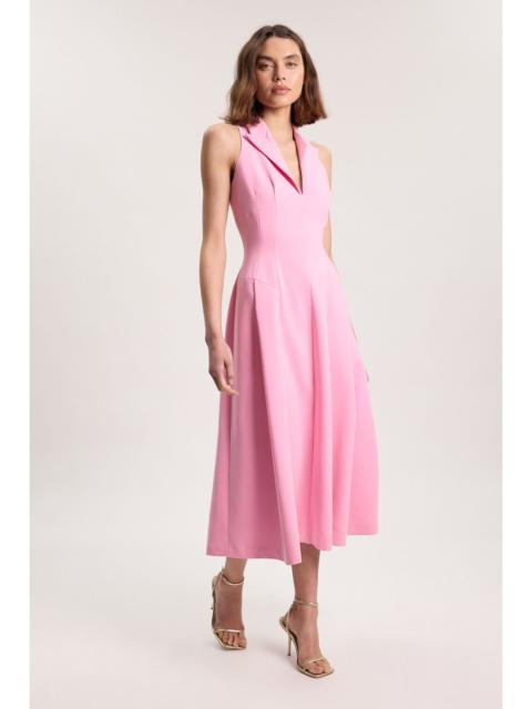 KAREN MILLEN Compact Stretch Seam Detail Tailored Full Skirted Midi Dress