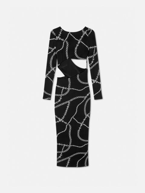 VERSACE JEANS COUTURE Necklace Cutout Midi Dress