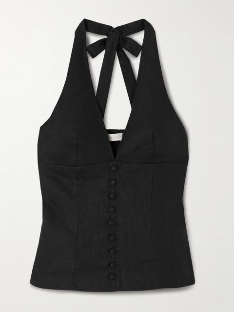FAITHFULL Marie Linen Halterneck Top