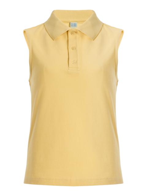FLORE FLORE Lauren Cotton Polo Tank Top yellow