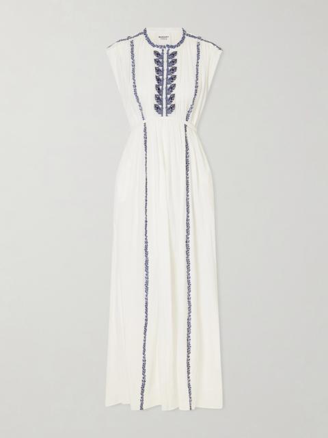 Isabel Marant Étoile Liviane Embroidered Cotton Maxi Dress