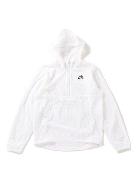 Nike Nike SB Anorak 재킷 절반 지퍼 매우 얇은 Athleisure 캐주얼 스포츠 백색 AO0297-100
