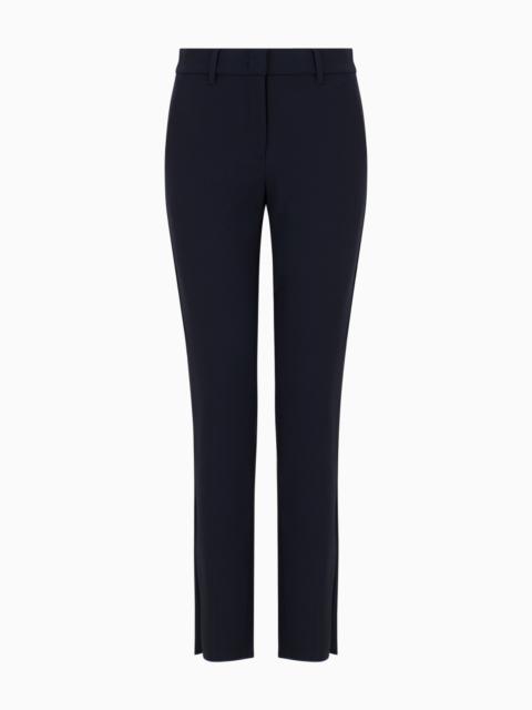 EMPORIO ARMANI GRAIN DE POUDRE WOOL TROUSERS