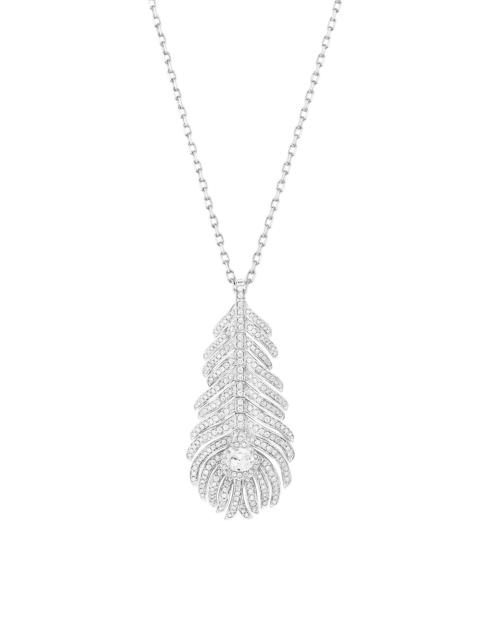 Boucheron Women's Plume De Paon 18K White Gold & 1.34 TCW Diamond Peacock Feather Pendant Necklace - White Gol