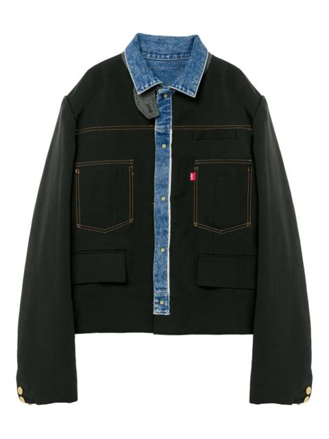 sacai denim-panelled jacket