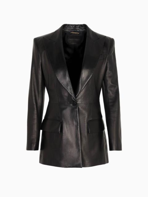 GIORGIO ARMANI Single-breasted, nappa-leather jacket