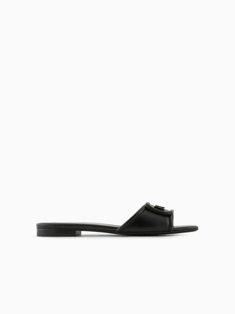 Nappa-leather sandals with EA logo