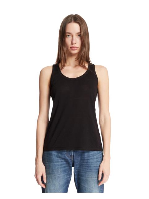 The Row Black Silk, Linen and Cashmere Top