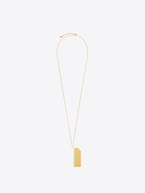 SAINT LAURENT lighter holder necklace in brass