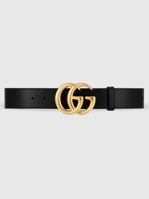 GUCCI GG Marmont leather belt with shiny buckle