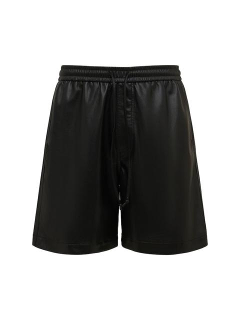 Faux leather sweat shorts