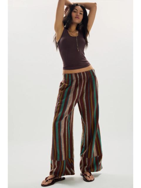 FREE PEOPLE Day's End Linen Striped Pull-On Pants