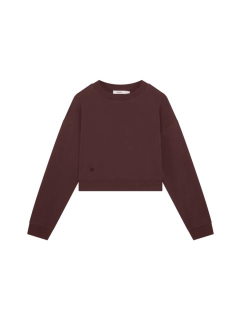 PANGAIA Womens Cropped Sweatshirt - Mahogany Brown