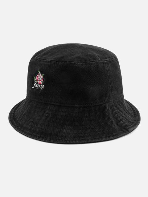 EVISU Rose Embroidery Denim Bucket Hat