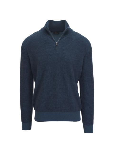 ribbed-knit half-zip jumper