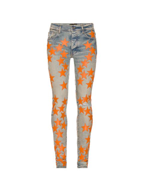 AMIRI Star Skinny Jeans "Clay Indigo / Orange" PS22MDS028 408
