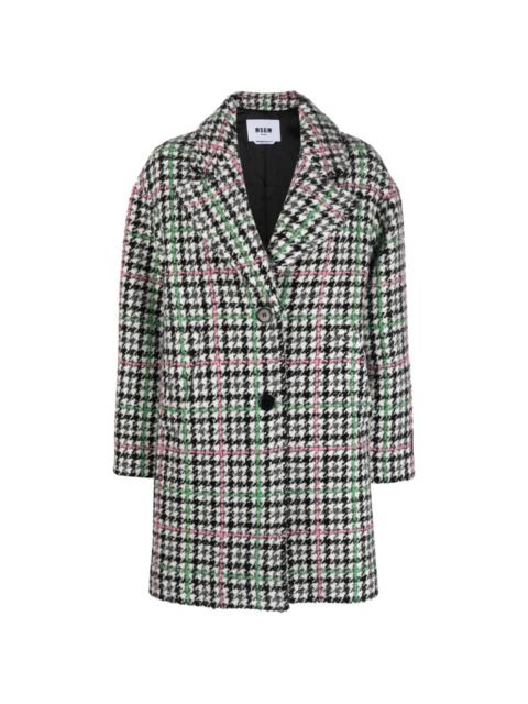 MSGM houndstooth-pattern single-breasted coat