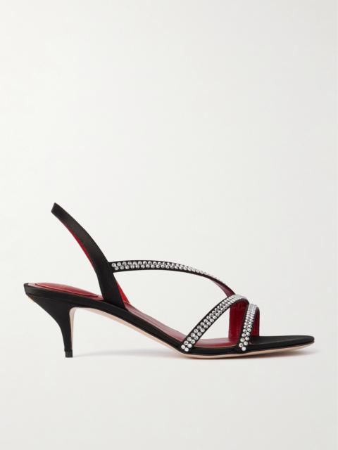 Valentino Dans Le Foyer 55 Crystal-embellished Satin Slingback Sandals