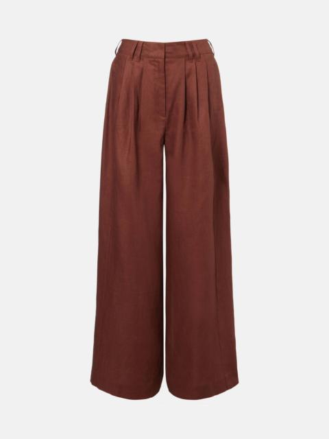 POSSE Parker high-rise linen wide-leg pants