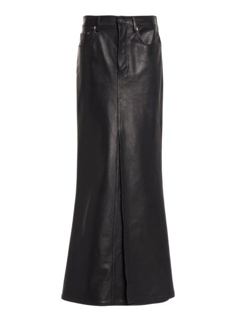 Matte Leather Maxi Skirt black