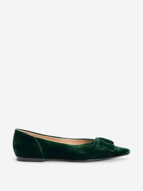 BODEN Nigella Bow Pointed Flats-Midnight Emerald