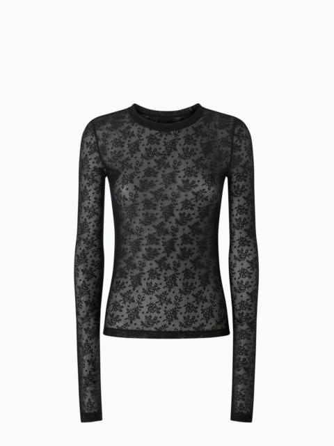PINKO FLORAL STRETCH LACE SWEATER
