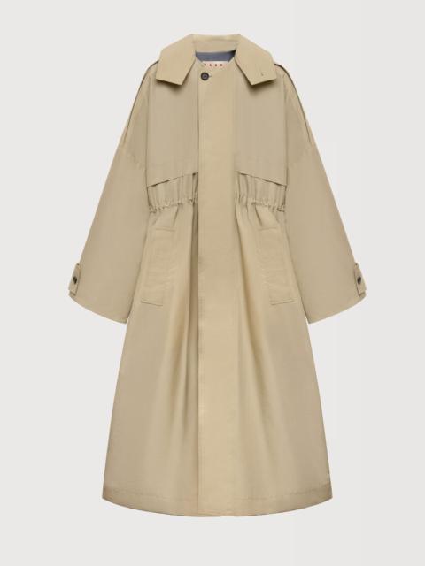 Marni BEIGE NYLON TRENCH COAT WITH BELT