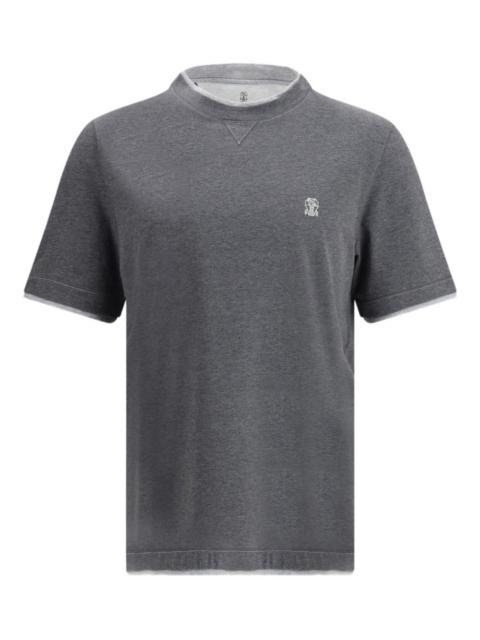 crew-neck embroidered-logo T-shirt