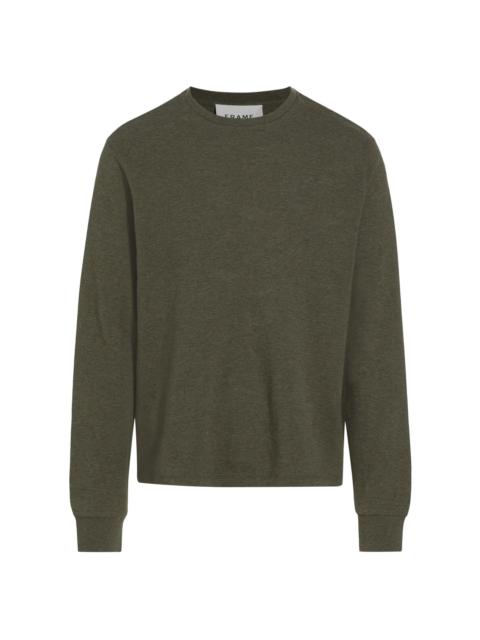 FRAME Men's Duo Fold Crewneck Sweatshirt - Heather Olive Green