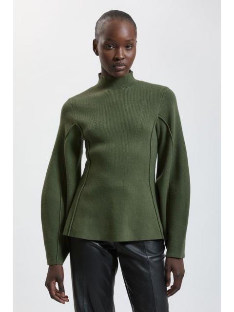KAREN MILLEN Knit Wool Look Rounded Sleeve High Neck Jumper