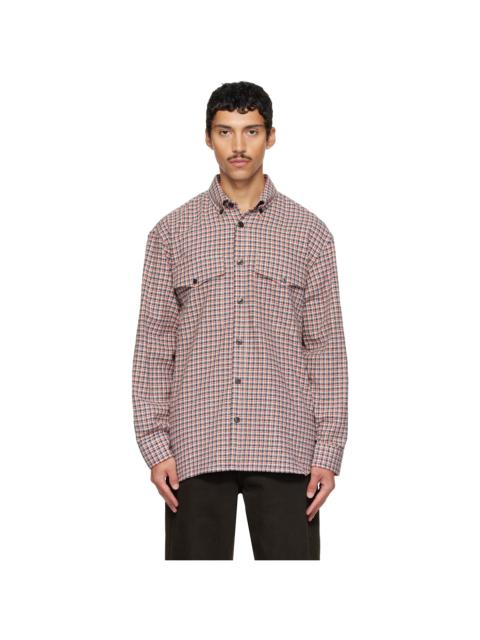 Dries Van Noten Red Loose Flannel Shirt