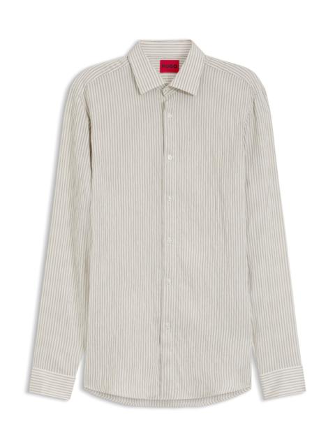 HUGO MODERN-FIT SHIRT IN STRIPED SEERSUCKER