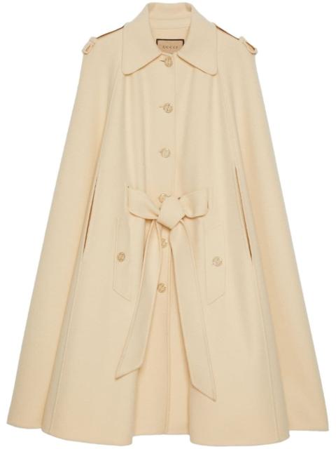 GUCCI cape-detail single-breasted coat