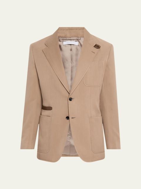 Brioni Men's Silk Leather-Trim Travel Jacket