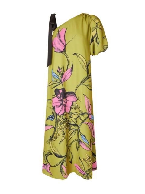 STINE GOYA ONE SLEEVE MAXI DRESS WITH BOW STRAP