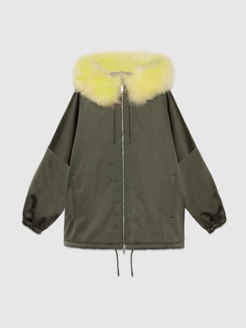 GUCCI Zip jacket with shearling trim