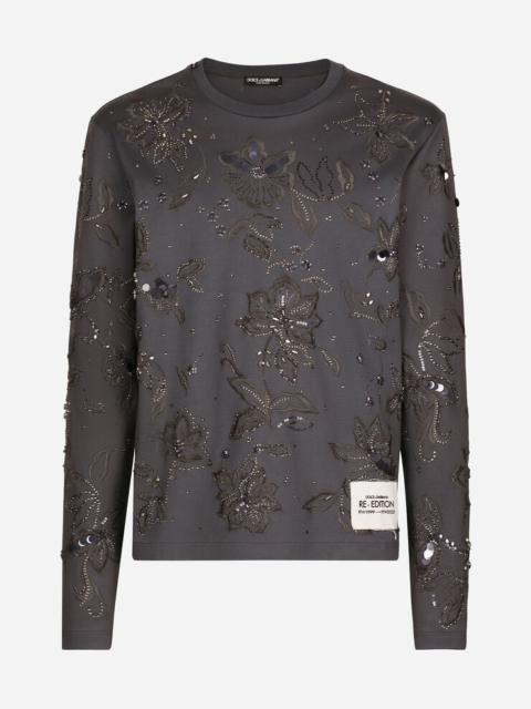 Dolce & Gabbana Cotton interlock T-shirt with embroidery
