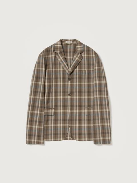 AURALEE SUPER FINE TROPICAL WOOL CHECK JACKET