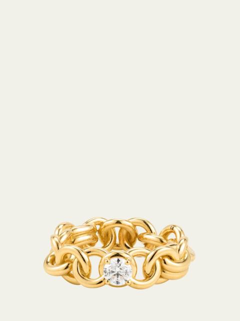 Spinelli Kilcollin Large Fused Serpens Ring with 5mm White Diamond